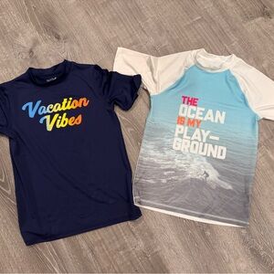 Cat & Jack Kids Swim Rashguard Set - Navy and Light Blue XL